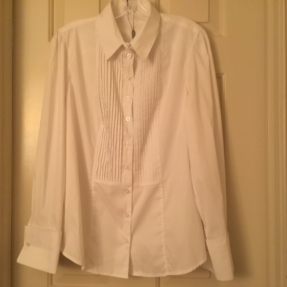 White tuxedo blouse